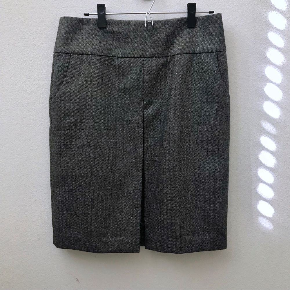 NEW JCREW charcoal sparkle tweed box pleat skirt